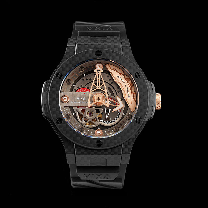 VIXA Men design fashion trend automatic mechanical watch Racing element （Carbon fiber）