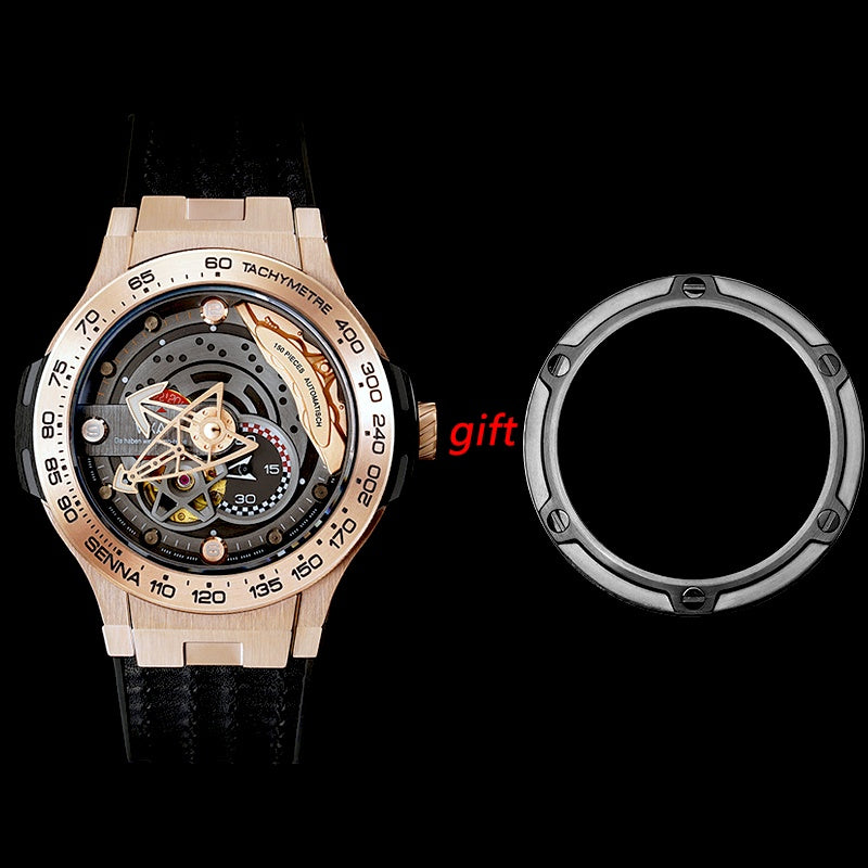 Men design fashion trend automatic mechanical watch Racing element